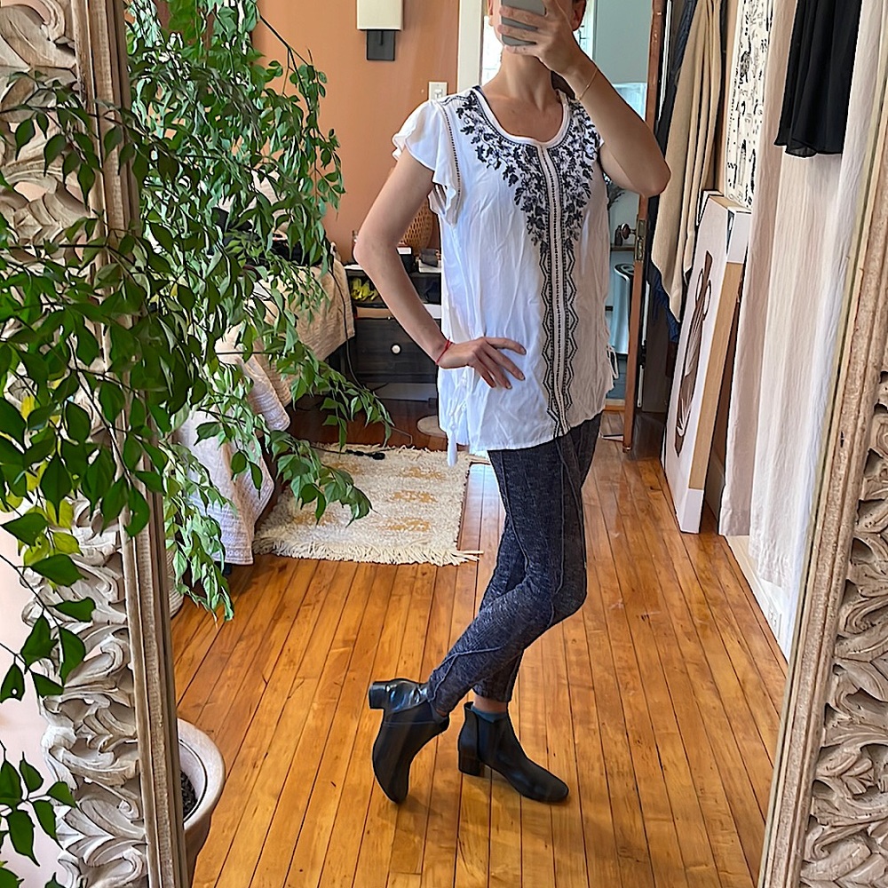 Embroidered Time & Tru Flowy Top